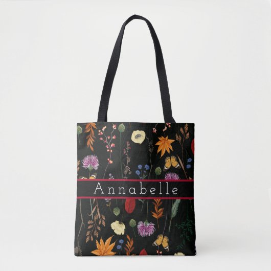 Mooie Wildbloemen en Butterflies personaliseren Tote Bag (Voorkant)