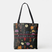 Mooie Wildbloemen en Butterflies personaliseren Tote Bag (Achterkant)