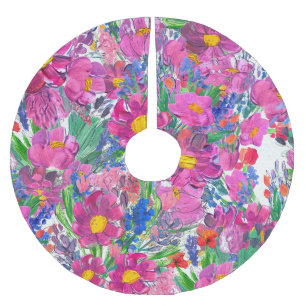 Mooie Wildbloemen: Hand getrokken artistiek. Kerstboom Rok