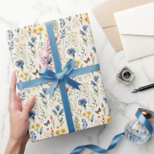 Mooie Wildbloemen Natuur Trend Kleurrijke Bloemen Cadeaupapier