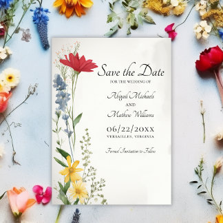 Mooie Wildbloemen Natuur Trendy Bloemen Bruiloft Save The Date