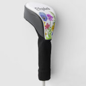 Mooie wilde bloem aangepaste naam dames golfheadcover (Schuin)