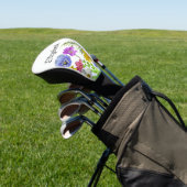 Mooie wilde bloem aangepaste naam dames golfheadcover (Insitu)