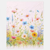 Mooie wilde bloem bloemen roze fleece deken (Voorkant)