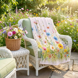 Mooie wilde bloem bloemen roze fleece deken