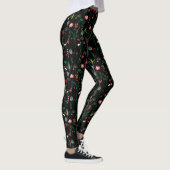 Mooie wilde bloem bloemendruk leggings (Rechts)