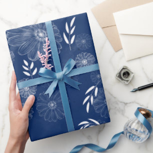 Mooie Wilde Bloem Doodles Patroon Cadeaupapier