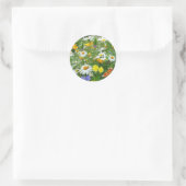 Mooie wilde bloem en vlindermeadow ronde sticker (Tas)