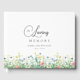 Mooie, wilde bloem "In Loving Memory" begrafenis Gastenboek