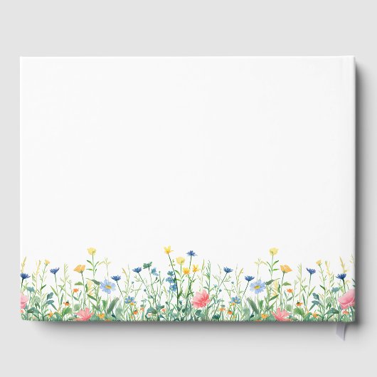 Mooie, wilde bloem "In Loving Memory" begrafenis Gastenboek (Achterkant)