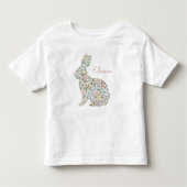 Mooie Wilde Bloem Konijn Paas Lente Naam Kinder Shirts (Voorkant)