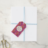 Mooie Wilde Bloem Roze Baby Shower Favores Cadeaulabel (Met Touw)