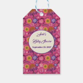 Mooie Wilde Bloem Roze Baby Shower Favores Cadeaulabel