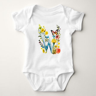 Mooie Wilde Bloem Vlinder Monogram Romper