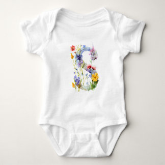 Mooie Wilde Bloem Vlinder Monogram Romper