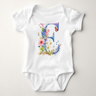 Mooie Wilde Bloem Vlinder Monogram Romper