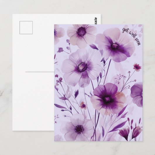 Mooie Wilde Bloemen BETER WORDEN Briefkaart (Voorkant / Achterkant)