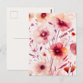 Mooie wilde bloemen dank je wel briefkaart