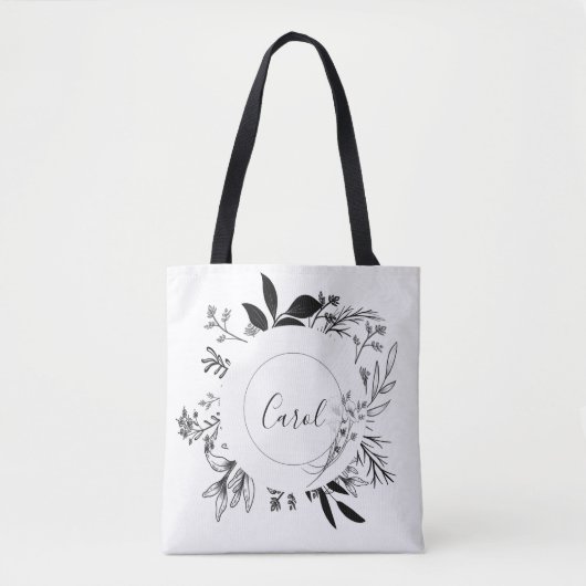 Mooie wilde bloemen Doodles Tote Bag (Voorkant)