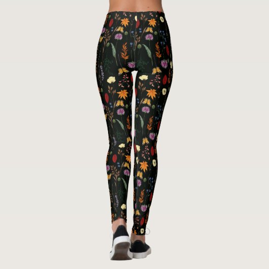 Mooie wilde bloemen en vlinders leggings (Achterkant)