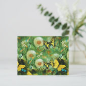 Mooie Wilde Bloemen en Vlinders Natuur  Briefkaart (Staand voorkant)