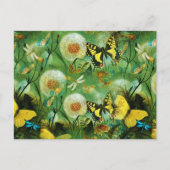 Mooie Wilde Bloemen en Vlinders Natuur  Briefkaart (Voorkant)