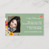 Mooie wilde bloemen groen fijn goud Lijst foto Visitekaartje (Achterkant)