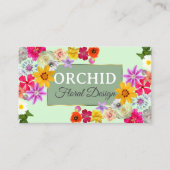 Mooie wilde bloemen groen fijn goud Lijst foto Visitekaartje (Voorkant)