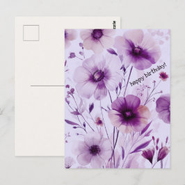 Mooie wilde bloemen HAPPY BIRTHDAY Briefkaart