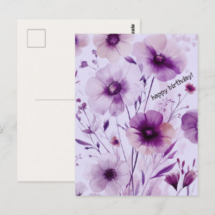 Mooie wilde bloemen HAPPY BIRTHDAY Briefkaart