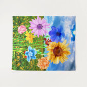 Mooie Wilde Bloemen in Natuur - Spring Wandkleed (Voorkant (horizontaal))