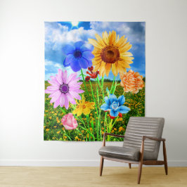 Mooie Wilde Bloemen in Natuur - Spring Wandkleed