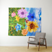 Mooie Wilde Bloemen in Natuur - Spring Wandkleed (In Situ (horizontaal))