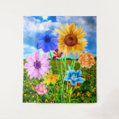 Mooie Wilde Bloemen in Natuur - Spring Wandkleed (Voorkant)