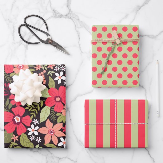Mooie Wilde Bloemen Inpakpapier Set Vel (Voorkant)