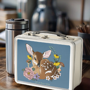 Mooie Wilde Bloemen Lichtblauwe Baby Herten Boslan