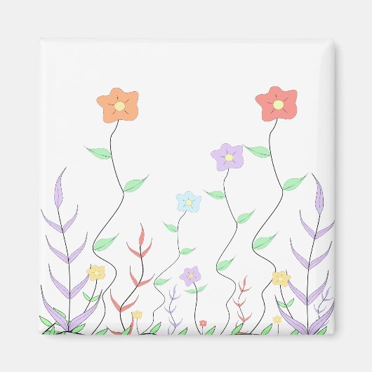 Mooie Wilde Bloemen Magneet (Voorkant)