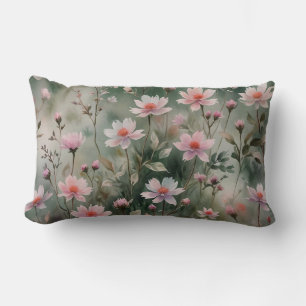 Mooie wilde bloemen met effen achtergrond  kussen