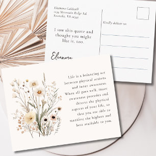 Mooie Wilde Bloemen Motiverende Spreuk Briefkaart