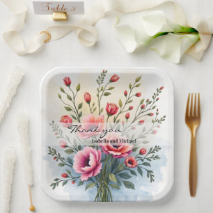 Mooie Wilde Bloemen Populaire Luxe Collectie Papieren Bordje