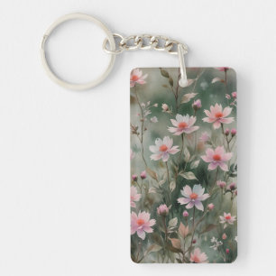 Mooie wilde bloemen sleutelhanger