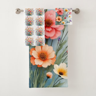 Mooie Wilde Bloemen Trendy Luxe Collectie Bad Handdoek
