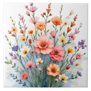 Mooie Wilde Bloemen Trendy Luxe Collectie Tegeltje