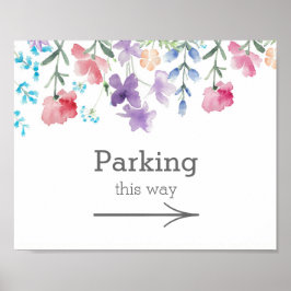 Mooie Wilde Bloemen | Tuin Bruiloft Parkeer Bord Poster