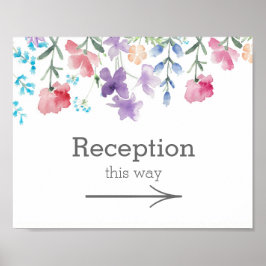 Mooie Wilde Bloemen | Tuin Trouwreceptie Bord Poster