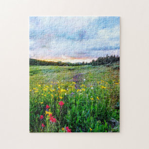 Mooie wilde bloemen Veld Natuur Landschap Legpuzzel