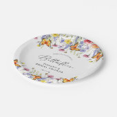 Mooie Wilde Bloemen Vlinders Bloemrijke Bruidsmeis Papieren Bordje (Gekanteld)