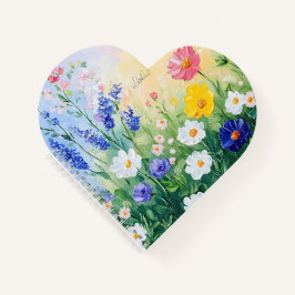 Mooie wilde bloemen weide notitieboek