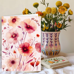 Mooie wilde bloemen worden snel goed kaart