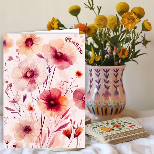 Mooie wilde bloemen worden snel goed kaart